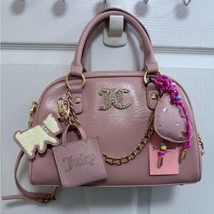 NWT Juicy Couture Jucify Satchel in Dusty Blush (Pink)with Gold Details